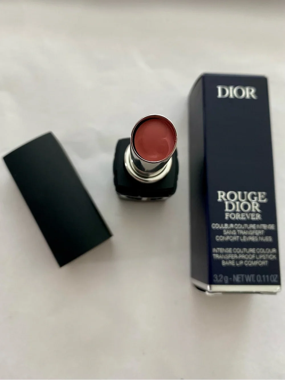 Dior Rouge Dior Forever Transfer-Proof Lipstick “Forever Nude Look” (& Extras) 🩷